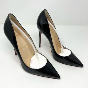 Christian Louboutin So Kate 120 Black Patent Leather Pump Pointed Toe size 39.5